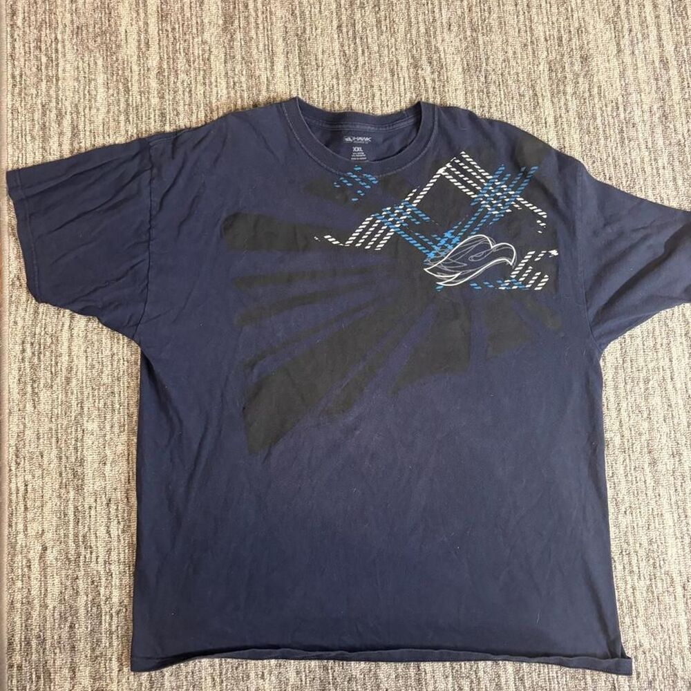 Tony-hawk Men's Navy and Blue T-shirt
